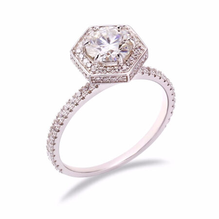 Sterling Silver Hexagonal Ring