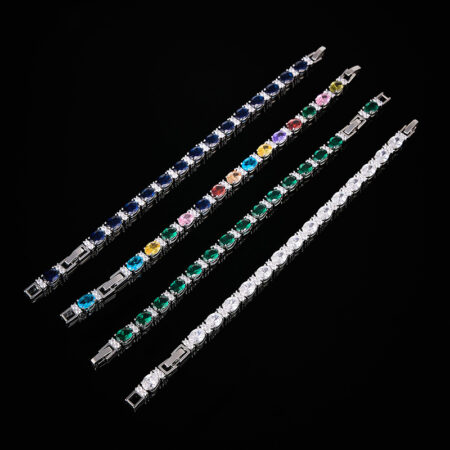 Oval crystal zircon bracelet