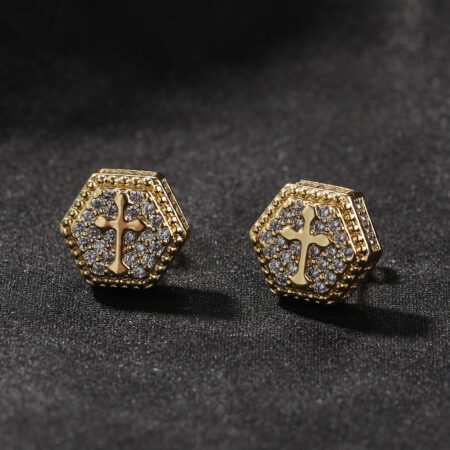 Shaped diamond studded earrings
